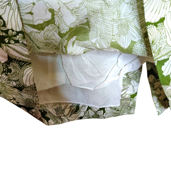 J. Crew Liberty London Cut Out Linear Green Floral Cotton Poplin Midi Dress 12 - Picture 8 of 15